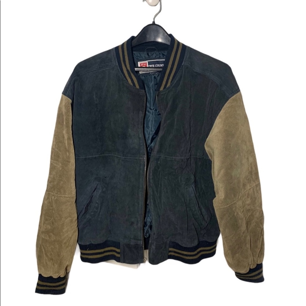 VINTAGE FREE COUNTRY LEATHER LETTERMAN JACKET